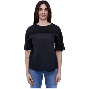 Alpha Studio, Dames, Tops, Zwart, Maat: S Jersey,