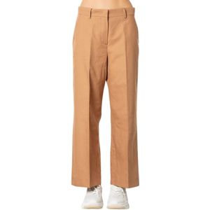 Weekend Max Mara, Dames, Broeken, Bruin, Maat: S Katoen,
