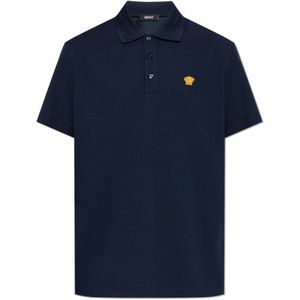Versace, Heren, Tops, Blauw, Maat: M Katoen,