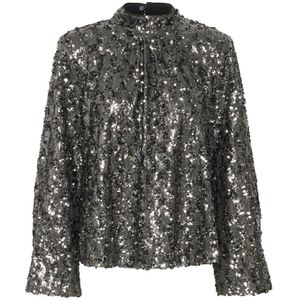 Gestuz, Dames, Blouses & Shirts, Grijs, Maat: S Poliester,