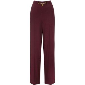 Elisabetta Franchi, Dames, Broeken, Bruin, Maat: S Viscose,