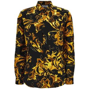 Versace Jeans Couture, Heren, Overhemden, Zwart, Maat: M