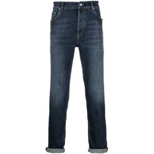 Brunello Cucinelli, Heren, Jeans, Blauw, Maat: L Denim,