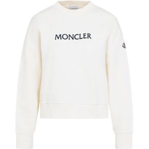 Moncler - Sweatshirt met Logo - Beige - 100% Katoen
