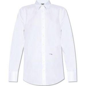 Dsquared2, Heren, Overhemden, Wit, Maat: XS Katoen,