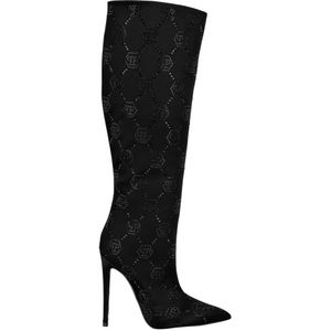 Philipp Plein, Dames, Schoenen, Zwart, Maat: 37 EU Satijn,