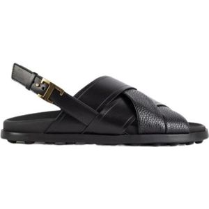 Tod's Flat Sandalen , Black , Dames , Maat: 36 1/2 EU