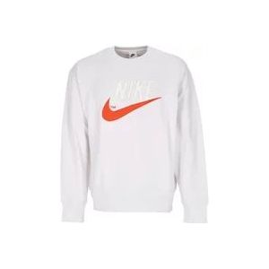 Nike Lichtgewicht Trend Fleece Crewneck Sweatshirt , White , Heren , Maat: L