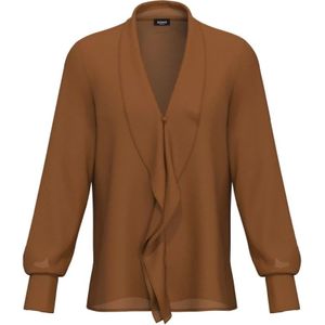 Marella, Dames, Blouses & Shirts, Bruin, Maat: 2XS Zijde,
