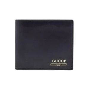 Gucci Klassieke Zwarte Leren Portemonnee , Black , Heren , Maat: ONE Size