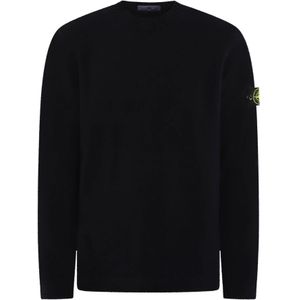 Stone Island - Ronde Hals Trui - Blauw - Wol