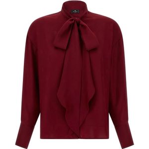 Etro, Dames, Blouses & Shirts, Rood, Maat: L Zijde,