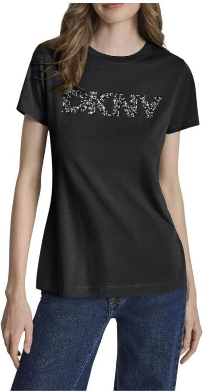 Dkny, Dames, Tops, Zwart, Maat: L Satijn,