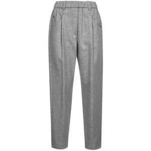 Brunello Cucinelli, Dames, Broeken, Grijs, Maat: M