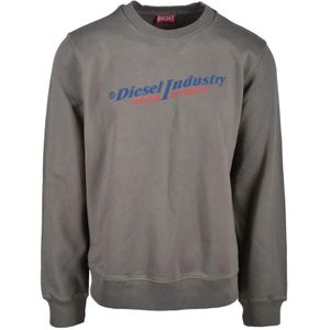 Diesel, Heren, Sweatshirts & Hoodies, Groen, Maat: M Katoen,