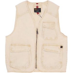 Alpha Industries, Heren, Jassen, Beige, Maat: S Denim,