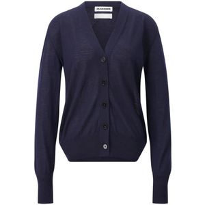 Jil Sander, Dames, Truien, Blauw, Maat: XS Kasjmier,