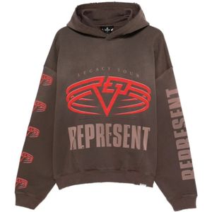 Represent, Heren, Sweatshirts & Hoodies, Bruin, Maat: M Katoen,