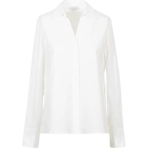 Peserico, Dames, Blouses & Shirts, Wit, Maat: S Katoen,
