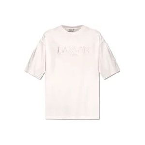 Lanvin T-shirt met logo , Pink , Heren , Maat: XS