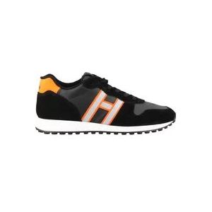 Hogan Zwarte Suède en Technische Stof Sneakers , Black , Heren , Maat: 39 1/2 EU