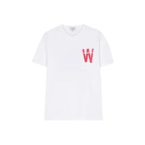 Woolrich Wit Crewneck T-shirt met Zak , White , Heren , Maat: XL
