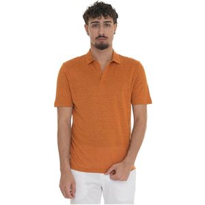 Gran Sasso, Heren, Tops, Oranje, Maat: L Linnen,