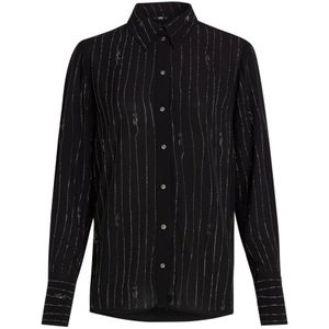 Karl Lagerfeld - Rhinestone Classic Shirt - Blouse - Zwart - Viscose