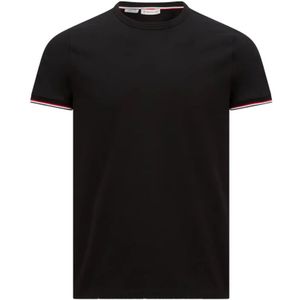Moncler, Heren, Tops, Zwart, Maat: 2XL Katoen,