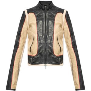 Diesel, Dames, Jassen, Beige, Maat: XS Leer,