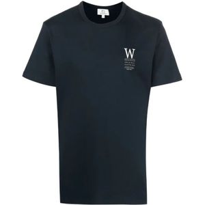 Woolrich, Heren, Blouses & Shirts, Blauw, Maat: S Katoen,