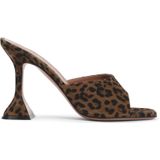 Amina Muaddi Sandalen - Leopard Suede Leather Lupita 95 Slippers in zwart