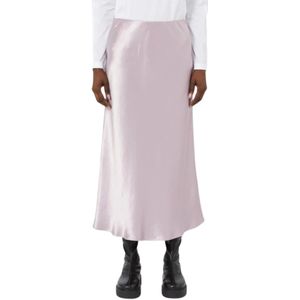 Max Mara, Dames, Rokken, Paars, Maat: M Satijn,