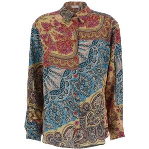 Mantero 1902, Dames, Blouses & Shirts, Veelkleurig, Maat: XS Zijde,