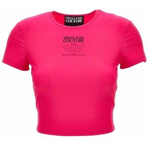 Versace Jeans Couture, Dames, Tops, Roze, Maat: 2XS