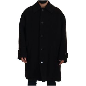 Dolce & Gabbana, Heren, Mantels, Zwart, Maat: 2XL Wol,