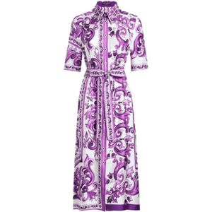 Dolce & Gabbana, Dames, Jurken, Paars, Maat: S Zijde,