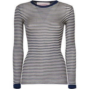 Valentino Garavani, Dames, Truien, Blauw, Maat: S Jersey,