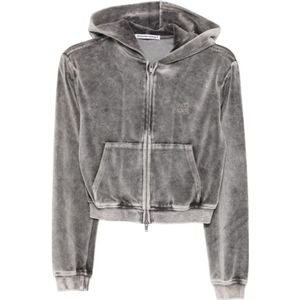 Alexander Wang, Dames, Sweatshirts & Hoodies, Grijs, Maat: S Katoen,