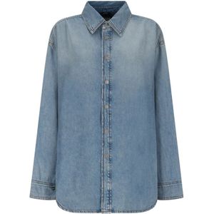 Haikure, Dames, Blouses & Shirts, Blauw, Maat: S Denim,