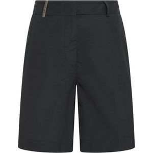 Peserico, Dames, Korte broeken, Blauw, Maat: 2XS Katoen,