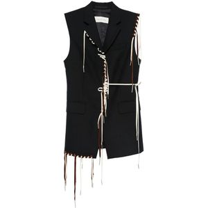 Dries Van Noten, Dames, Jassen, Zwart, Maat: S Leer,