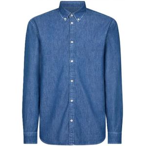 Dondup, Heren, Overhemden, Blauw, Maat: L Katoen,