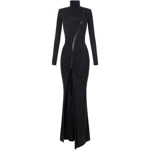 Elisabetta Franchi, Dames, Jurken, Zwart, Maat: XS Jersey,