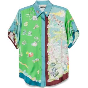 Alemais, Dames, Blouses & Shirts, Veelkleurig, Maat: M Zijde,