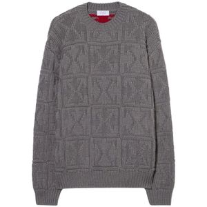 Off White, Heren, Truien, Grijs, Maat: L Wol,