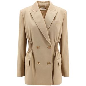 Chloé, Dames, Jassen, Beige, Maat: 3XS Wol,