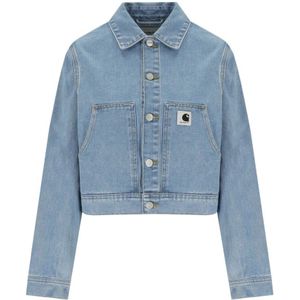 Carhartt Wip - W' Arca Jacket - Lichtblauwe Cropped Denim Jack - Dames