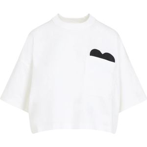 Bottega Veneta, Dames, Tops, Wit, Maat: S Katoen,