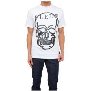 Philipp Plein, Heren, Tops, Wit, Maat: 2XL Katoen,